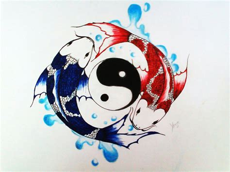 Pin by Sandrine Tourmeau on Poisson koi | Koi fish drawing, Yin yang koi, Ying yang tattoo