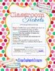 Classroom Management Ticket System by Live Laugh Renee | TpT