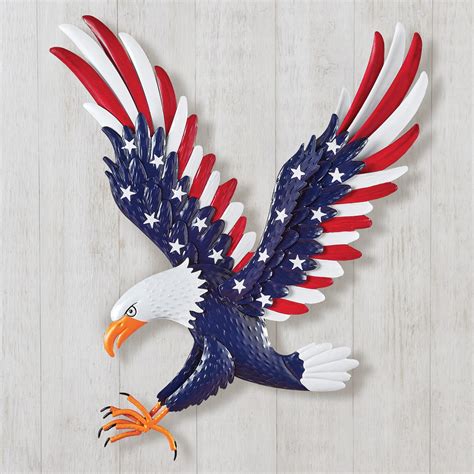 Patriotic Landing Bald Eagle Wall Decor | Collections Etc.