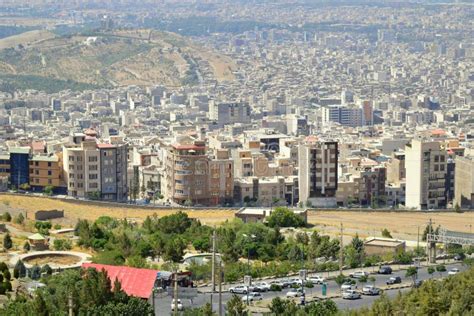 Karaj Iranian City Urban Skyline Aerial View from Mountains Editorial Image - Image of landscape ...