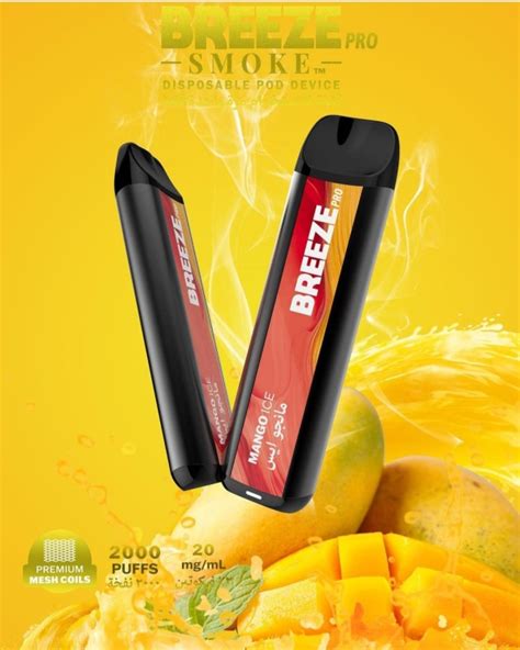 Breeze Pro Mango Ice 2000 Puffs Disposable Vape | Smirk Vape Shop