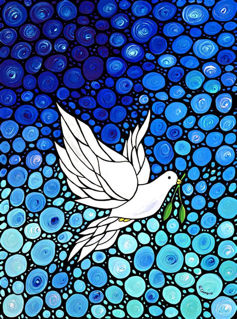 Peaceful Journey - White Dove Peace Art Painting by Sharon Cummings