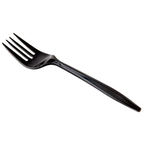 Choice Medium Weight Black Plastic Fork 100 / Pack