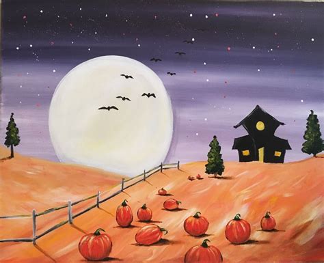 "haunted pumpkin patch", acrylic painting by Jonna Wormald for Cork ...