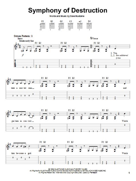 Symphony Of Destruction by Megadeth - Easy Guitar Tab - Guitar Instructor