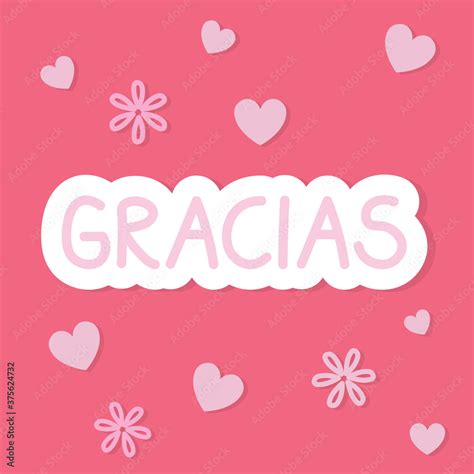 thank you in spanish concept- vector illustration Stock Vector | Adobe Stock