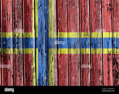 flag of Orkney painted on wooden frame Stock Photo - Alamy