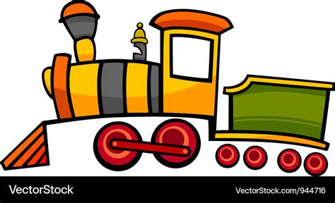 Cartoon train or locomotive Royalty Free Vector Image