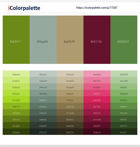 2 Latest Color Schemes with Pewter And Fern Green Color tone combinations | 2023 | iColorpalette