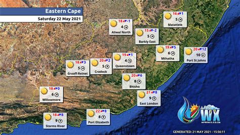 Southern Africa Weather Forecast Maps Saturday 22 May 2021 - AfriWX