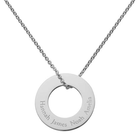 Personalised Sterling Silver Circle Of Life Necklace By Hersey Silversmiths