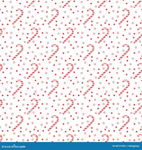 Candy Cane Seamless Pattern Stock Vector - Image: 48131095