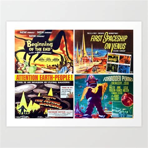 50s Sci-Fi Movie Poster Collection #3 Art Print Movie Poster Art, 3 ...