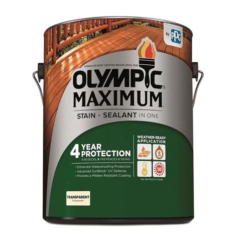 Olympic Maximum 1 gal. Canyon Brown Exterior Stain and Sealant in One-57505A-01 - The Home Depot ...