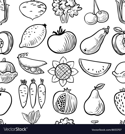 Black And White Clipart Of Fruits