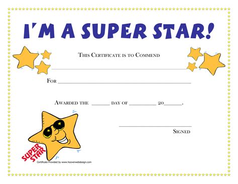 I'm a Super Star Award Certificate Template Download Printable PDF | Templateroller