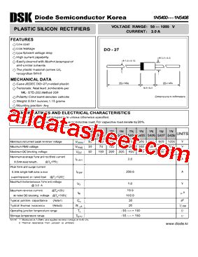 1N5408 Datasheet(PDF) - Diode Semiconductor Korea