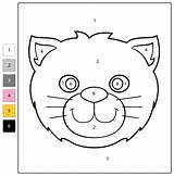 Color By Number Cat Face coloring Page  Free Printable Coloring Pages sketch template