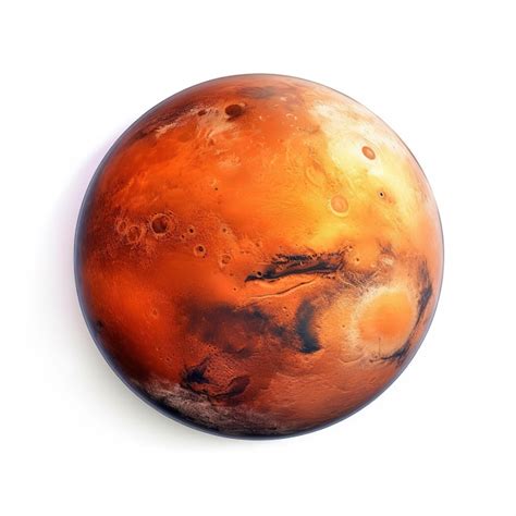 Premium AI Image | Planet Mars Isolated on white background Mars planet ...