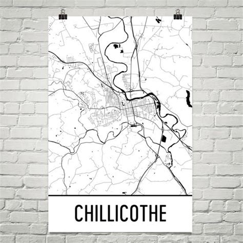 Chillicothe Ohio Map Chillicothe Art Chillicothe Print - Etsy