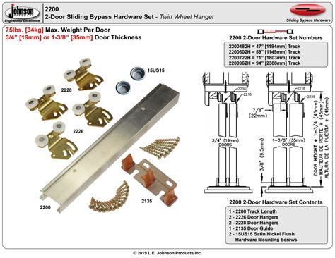 Johnson Hardware 2200 Sliding Bypass Door Hardware | Johnsonhardware.com | Sliding | Folding ...