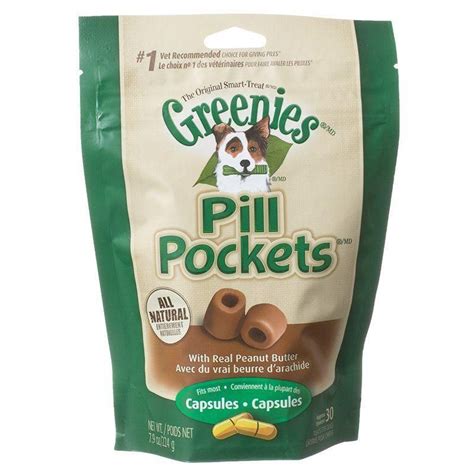 Greenies Pill Pocket Peanut Butter Flavor Dog TreatsLarge - 30 Treats ...