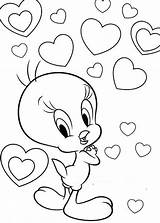 Tweety Bird Full Of Love Coloring Page  coloring Pages sketch template