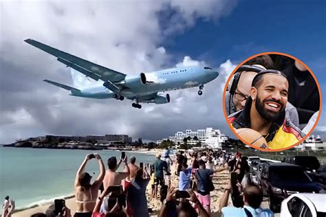 Drake's Airplane Lands on Airstrip Next to People on a Beach | Flipboard