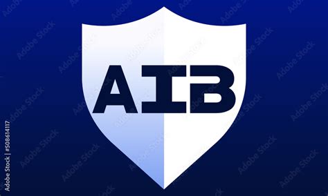 AIB shield logo design on blue background vector template | monogram ...