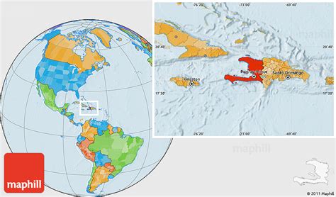 Political Location Map of Haiti