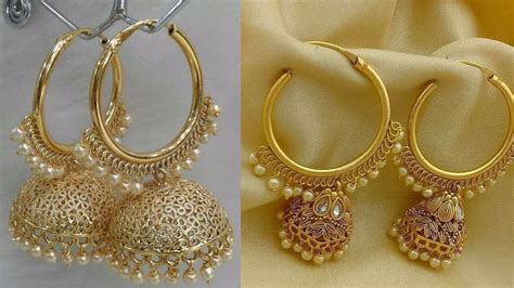 Latest gold earrings designs jhumka 2018