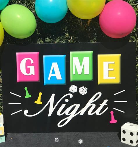 Game Night Sign Backdrop 20x30 Poster Printable | Etsy