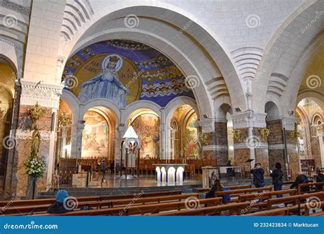 Interior Views of the Basilica Sanctuary of Our Lady of Lourdes ...