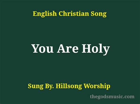 You Are Holy Song Lyrics