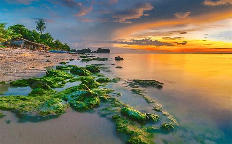 Apatot Beach In Philippines, sunset, clouds, sky, sea, colors, HD ...