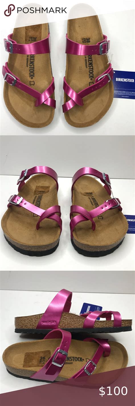 Birkenstock Mayari Fuchsia Pink Sandals | Pink sandals, Blue leather sandals, Brown leather sandals