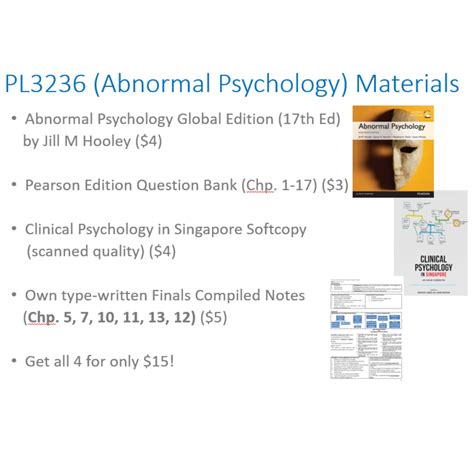 PL3236 Abnormal Psychology Study Materials, Hobbies & Toys, Books & Magazines, Assessment Books ...