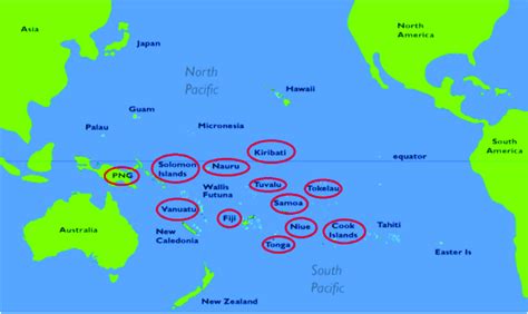 (1a) Map of the South Pacific Island region with the participating... | Download Scientific Diagram