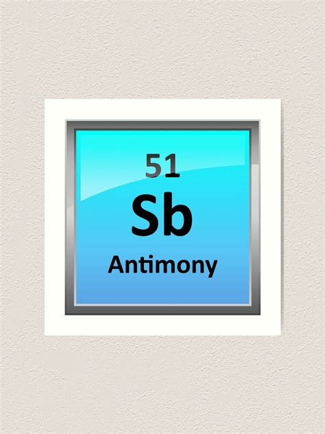 "Antimony Periodic Table Element Symbol" Art Print by sciencenotes | Redbubble