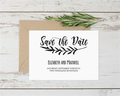 Editable Save The Date Templates, Rustic Save The Date Printable Instant Download Printable ...