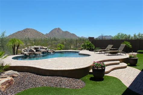 Pools Photo Gallery, Custom Inground Pools Surprise | Arizona Rainfall - Freeform pool with rock ...