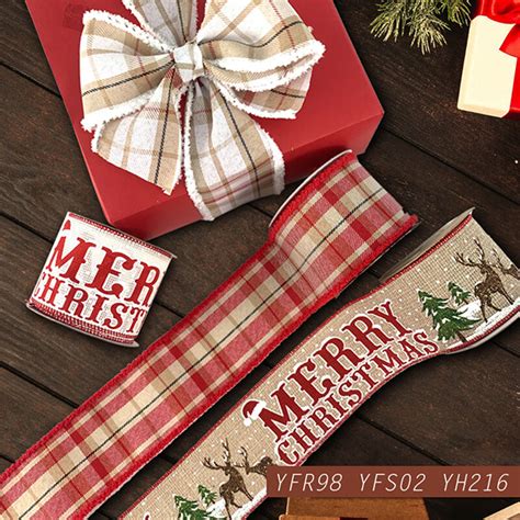 Merry Christmas and Plaid Ribbon YFR98,YFS02,YH216