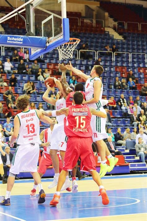 Basketball Players Olympiakos (Greece, In Red) Editorial Stock Photo ...