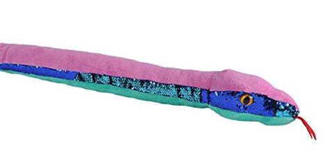 Wild Republic wild republic sequin snake plush, stuffed animal, plush toy, kids gifts pink/aqua ...