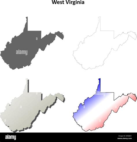 West Virginia outline map set Stock Vector Image & Art - Alamy