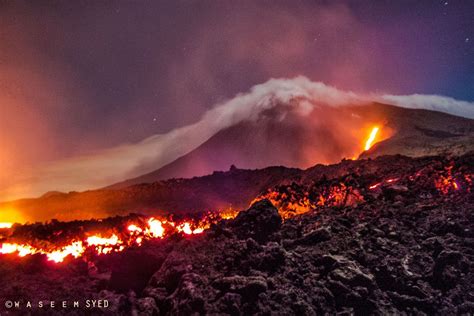 Volcano of Pacaya with its river of lava. Photo by Waseem Syed l Only the best of Guatemala ...