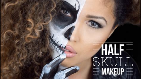 HALF SKULL MAKEUP 💀| HALLOWEEN TUTORIAL🎃👻 - YouTube