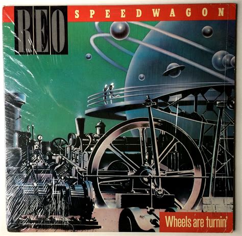 "This copy of \"REO Speedwagon - Wheels Are Turnin\" lp on Epic Records. Cover is in EX+ ...