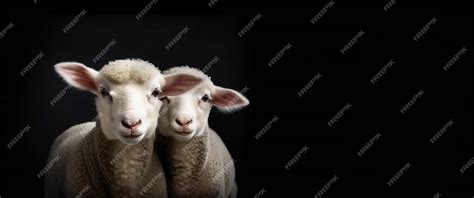 Premium AI Image | White lamb isolated on black background