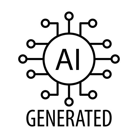 Artificial intelligence generated icon vector AI sign for graphic ...